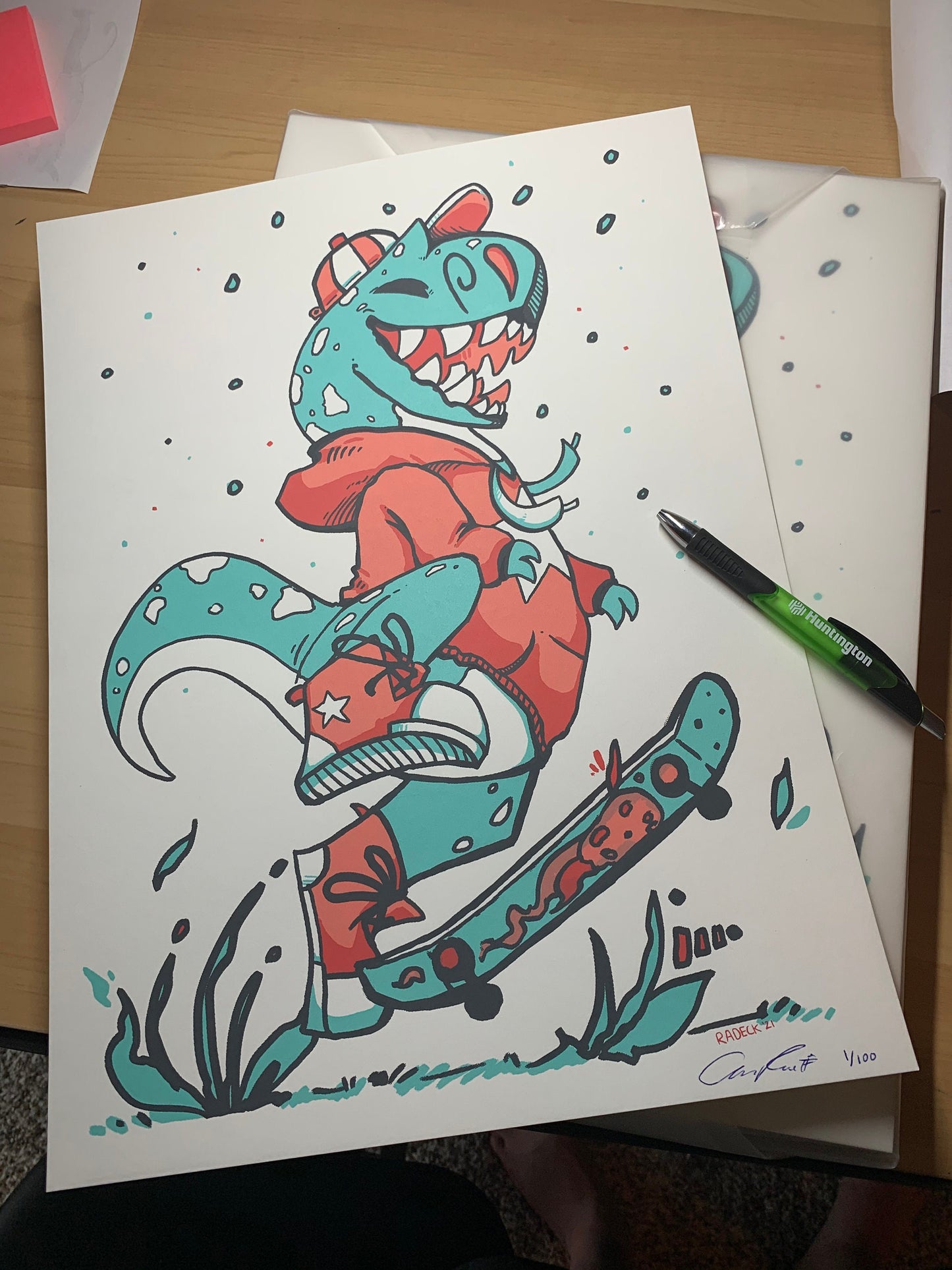 Kickflipataurus Rex Screenprint
