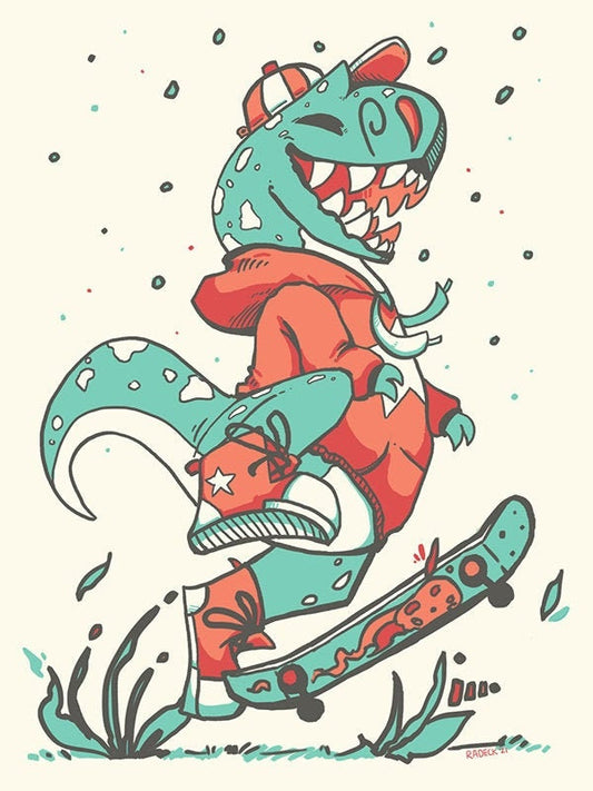 Kickflipataurus Rex Screenprint